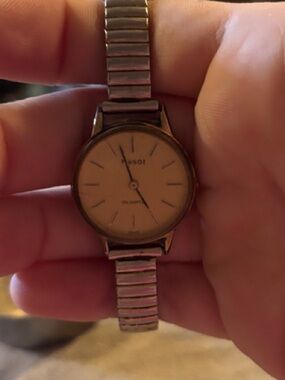 Tissot Silver-Tone Expansion Band Watch with Cream Dial